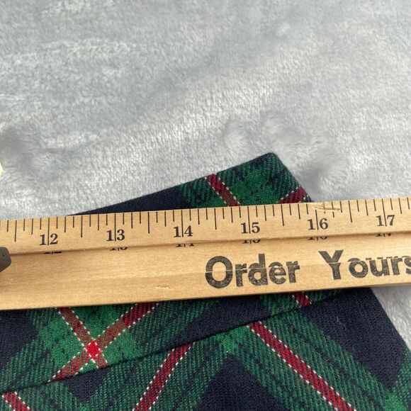 Talbots Skirt 12WP Navy Green Red Plaid Wool Blend Pencil Lined Stretch Waist - Picture 7 of 13